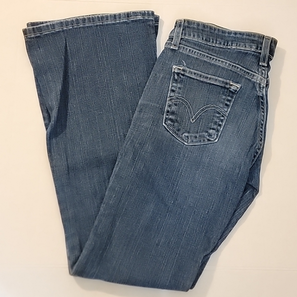 Vintage LEVIS Jeans Women's Blue 519 Flared Cotton Spandex Stretch Y2K Size 1M